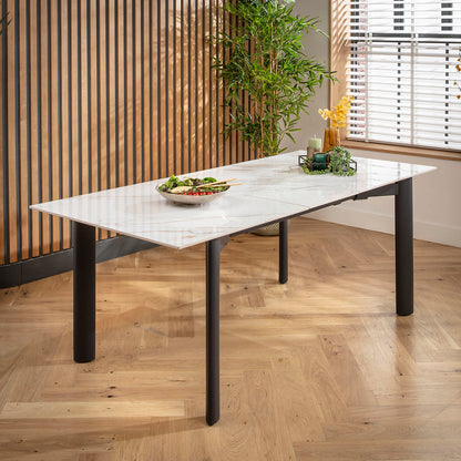 Cain Ceramic Extending Dining Set - 6 Seater - Blue