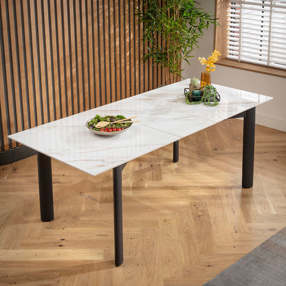 Cain Ceramic Extending Dining Set - 6 Seater - Blue