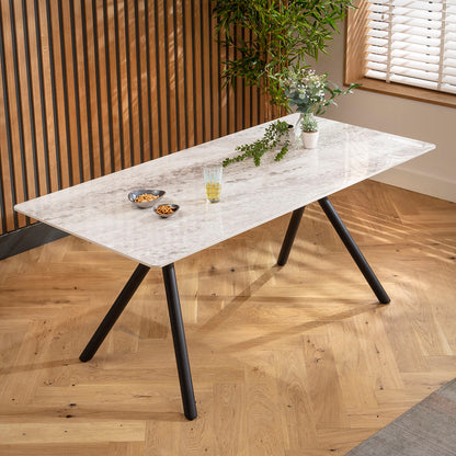 Caleb Ceramic Dining Set - 6 Seater - Green Loki