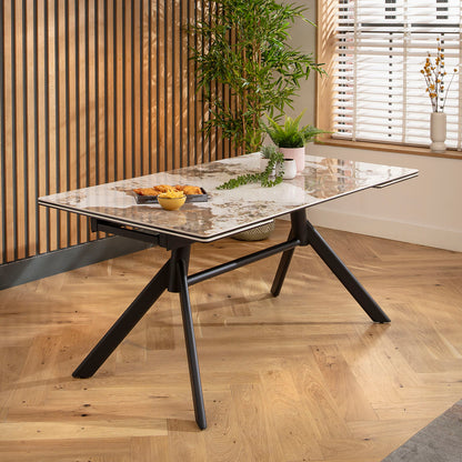 Carter Ceramic Extending Dining Set - 6 Seater - Orange