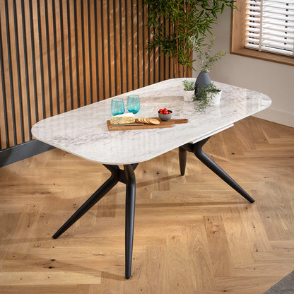 Conor Ceramic Extending Dining Set - 6 Seater - Green