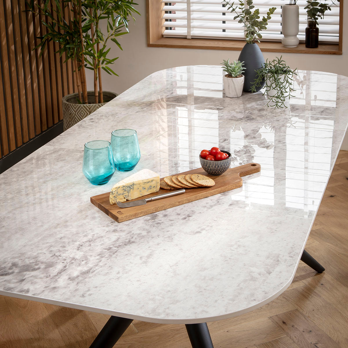Conor Ceramic Extending Dining Set - 6 Seater - Cream