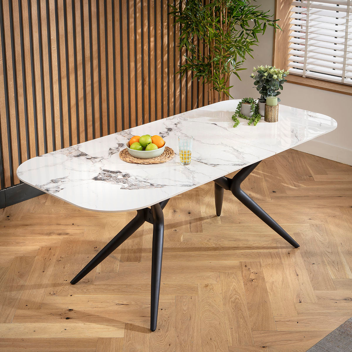 Conor 6 - 8 Seat Ceramic Extending Dining Table 160-200cm White Gold