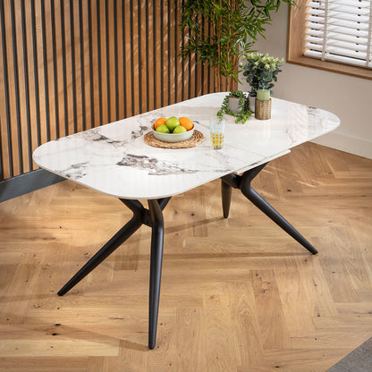 Conor Ceramic Extending Dining Set - 6 Seater - Green Nina