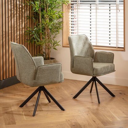 Conor Ceramic Extending Dining Set - 6 Seater - Green Nina