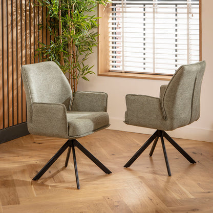 Conor Ceramic Extending Dining Set - 6 Seater - Green Nina