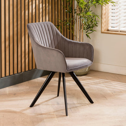 Caleb Ceramic Dining Set - 6 Seater - Grey Josie