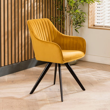 Conor Ceramic Extending Dining Set - 6 Seater - Mustard