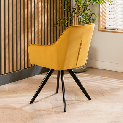 Conor Ceramic Extending Dining Set - 6 Seater - Mustard