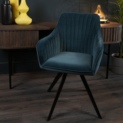 Cain Ceramic Extending Dining Set - 6 Seater - Blue