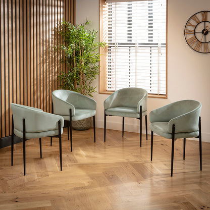 Caleb Ceramic Dining Set - 6 Seater - Green Loki