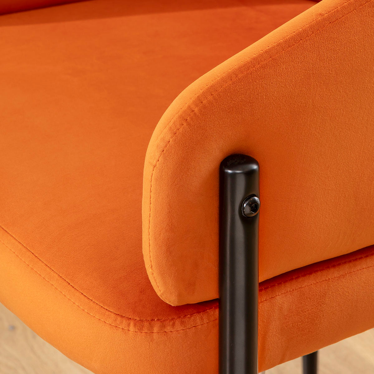 Loki Velvet Carver Dining Chair Burnt Orange