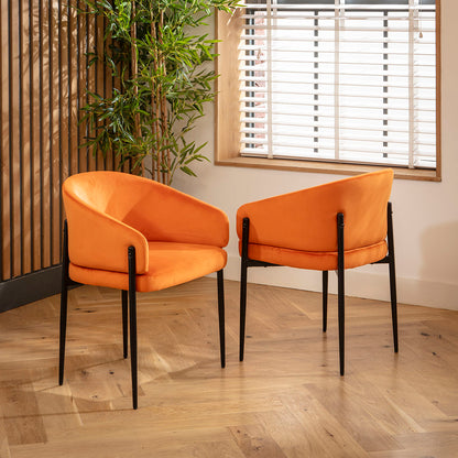 Caleb Ceramic Dining Set - 6 Seater - Burnt Orange